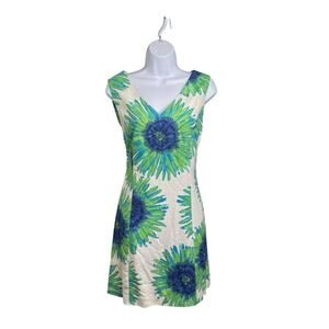 Tailor New York Green Floral Sleeveless Dress Size 14 Preppy Old Money Summer